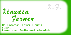 klaudia ferner business card